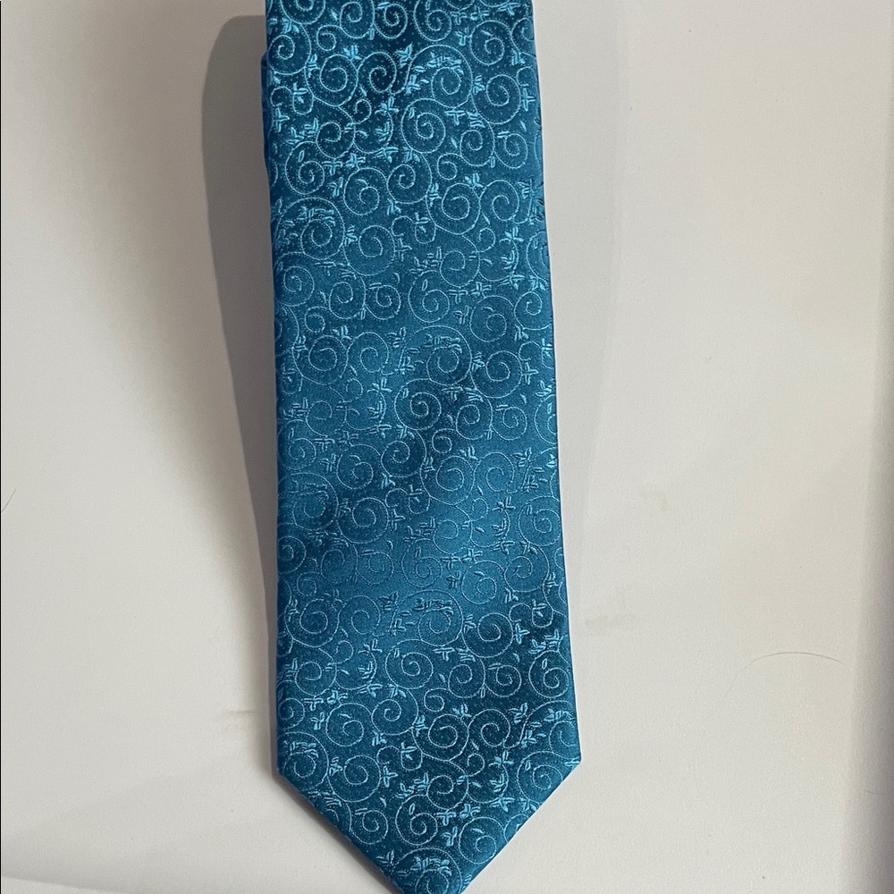 Men's Teal Swirl Silk Tie Sean John Prom Formal